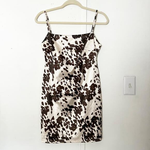 Cow Print Bodycon Mini Dress - Picture 1 of 5